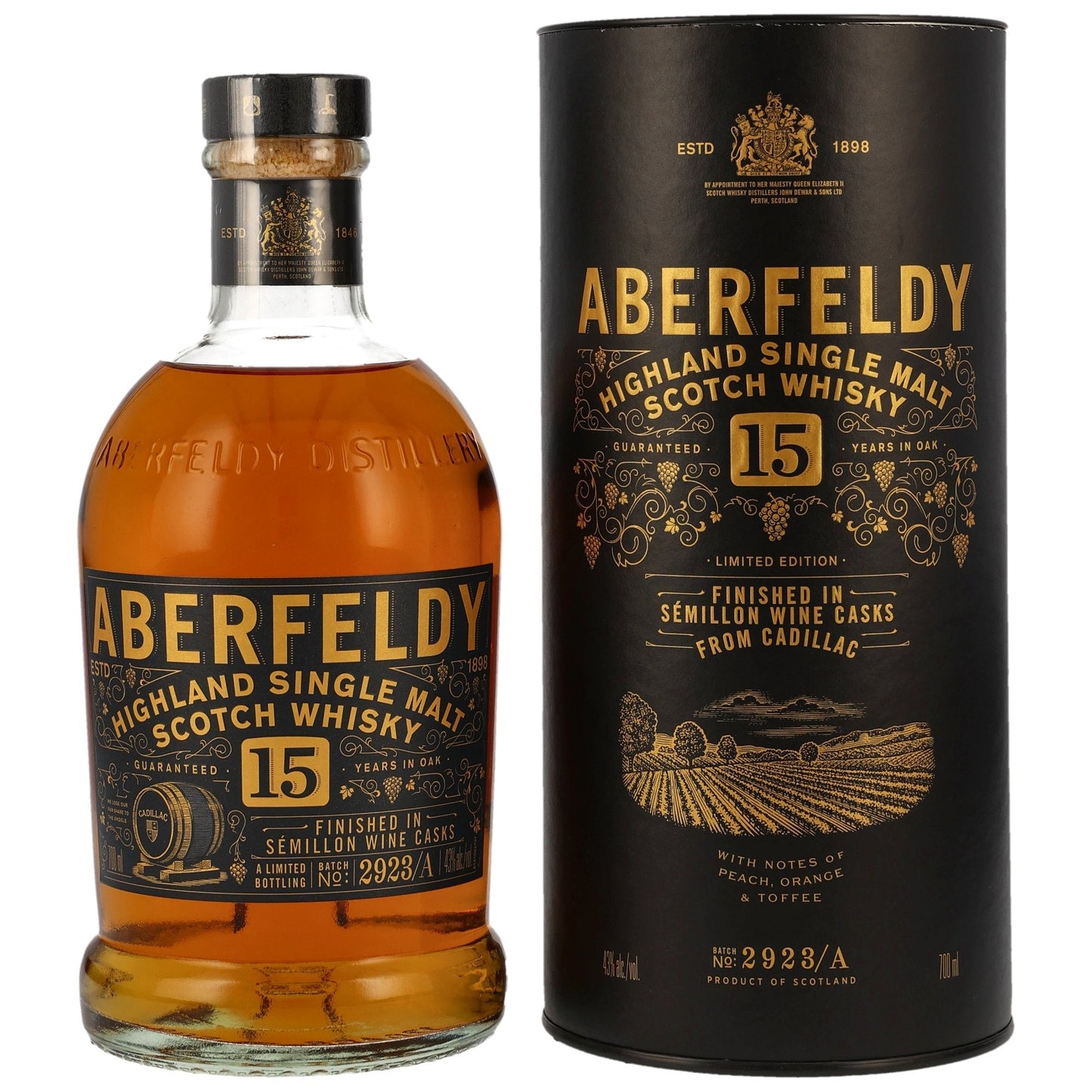 Aberfeldy 15 Years Cadillac 43° 70 cl + GBX
