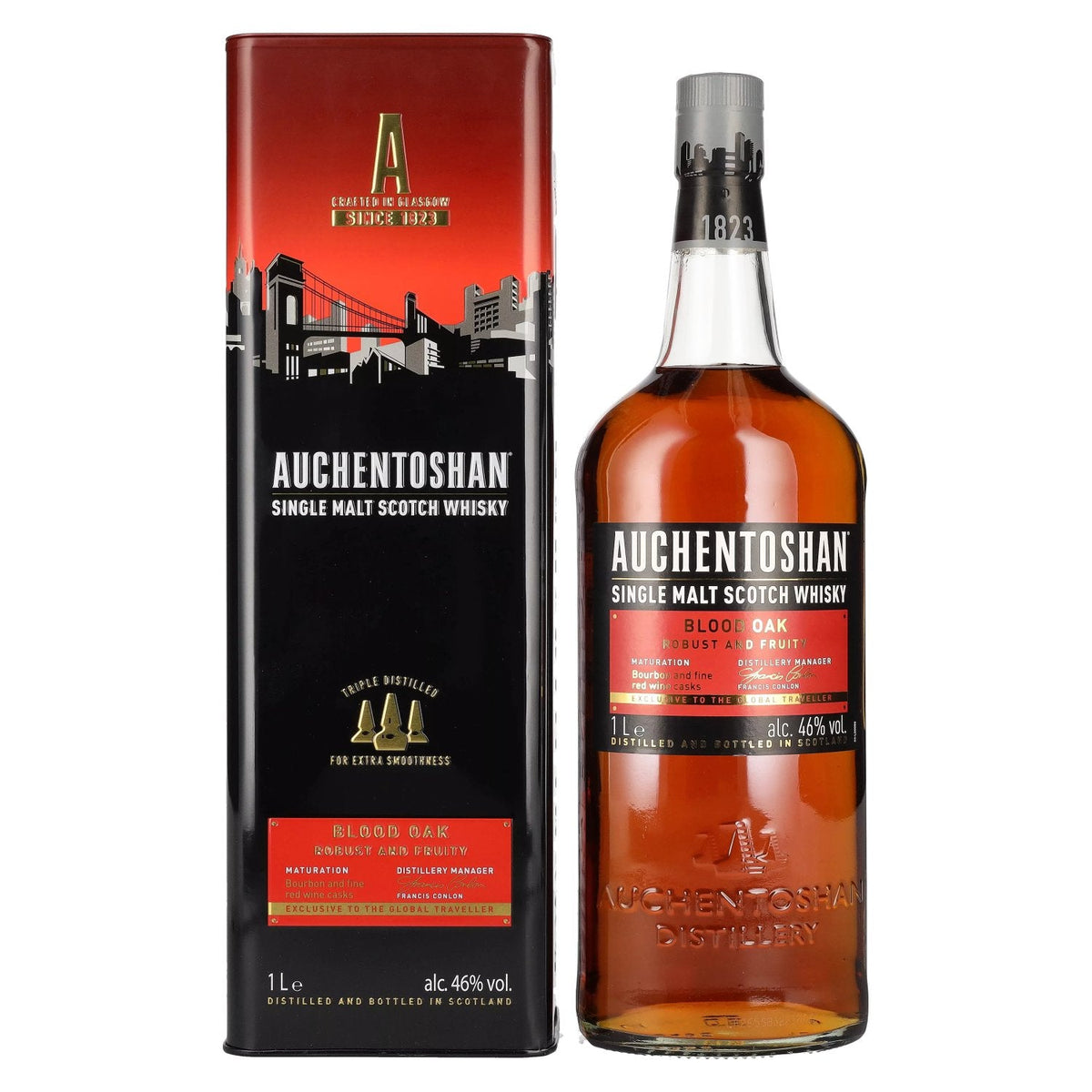 Auchentoshan Blood Oak 46° 1L + GBX