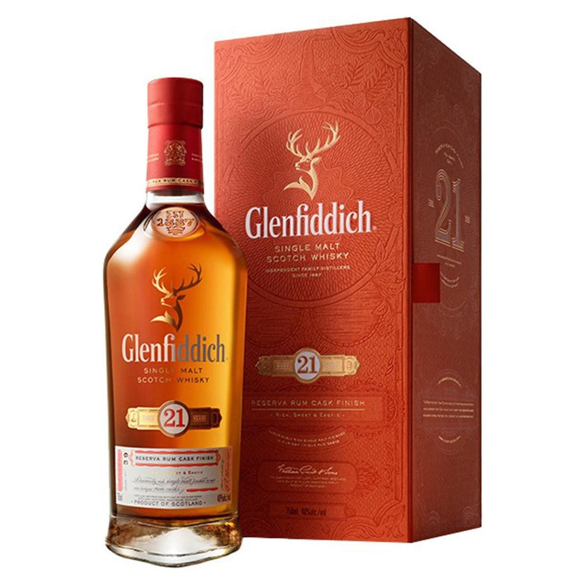 Glenfiddich 21 Years Reserva Rum Cask Finish 43.2° 70 cl + GBX